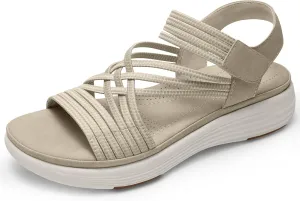 Women's Comfortable Walking Sandals with Elastic Strap LightWeight Sandals for Women 2025 Summer Dressy