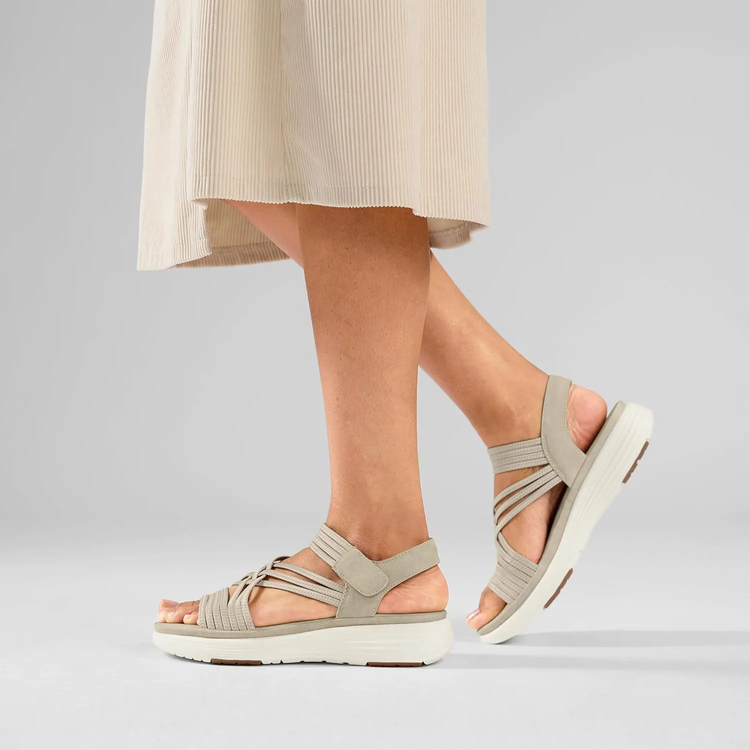 Women's Comfortable Walking Sandals with Elastic Strap LightWeight Sandals for Women 2025 Summer Dressy