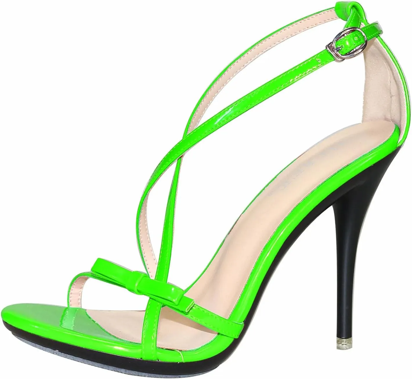 Women's Cross Strap Peep Toe Sandals, Cover Heel Party Stilettos