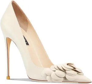 Women's Floral Office Heels, Classic Pointed Toe Comfort Pump