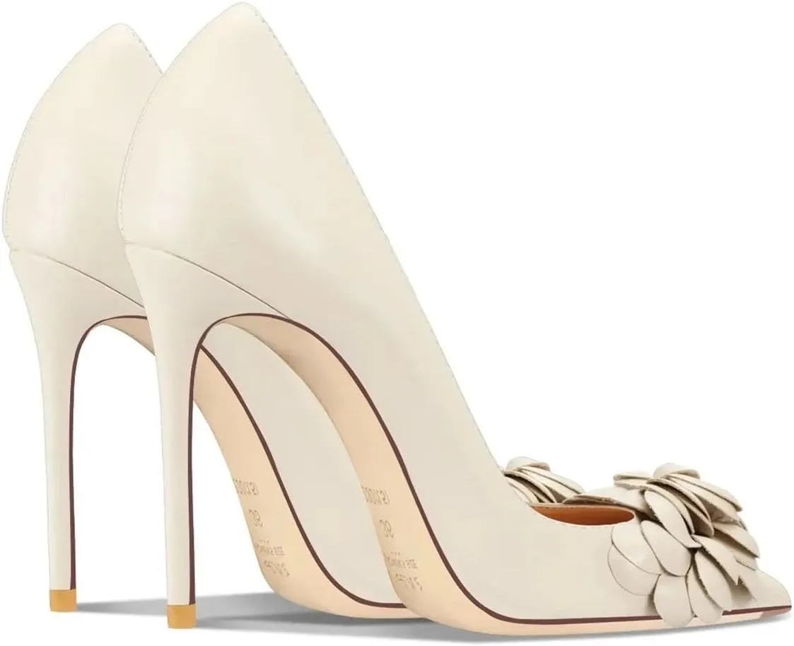 Women's Floral Office Heels, Classic Pointed Toe Comfort Pump