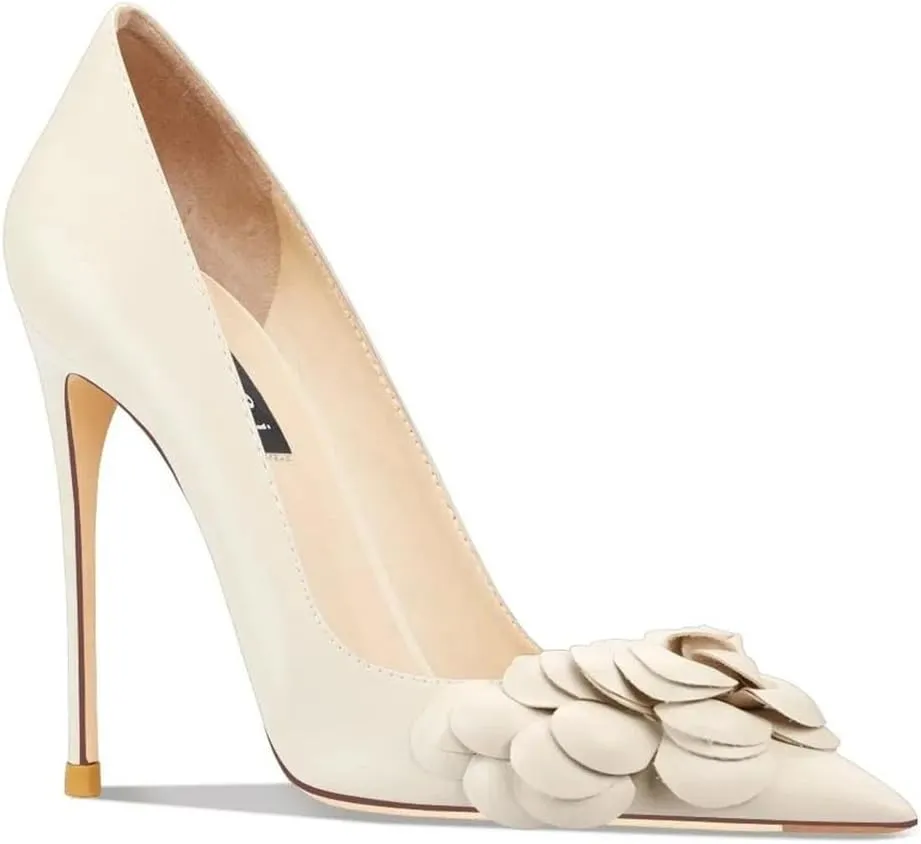 Women's Floral Office Heels, Classic Pointed Toe Comfort Pump