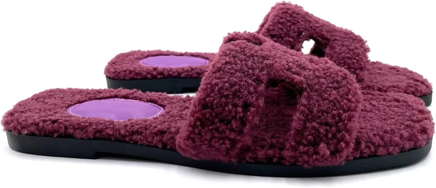Women's Furry Slippers: Versatile Indoor/Outdoor Slippers with Plush Cotton Upper and Soft Sole - Perfect for Parties, Gatherings, Casual Wear, Vacations, and Beach Days