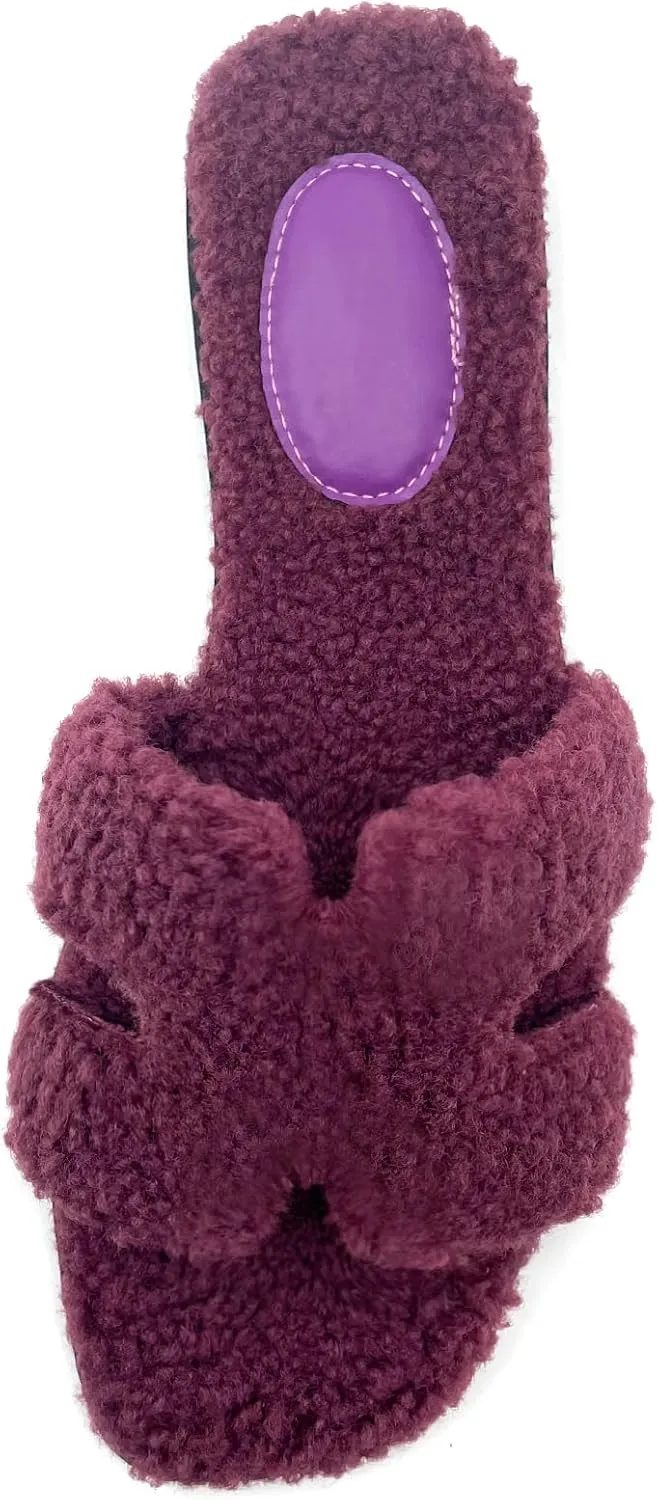 Women's Furry Slippers: Versatile Indoor/Outdoor Slippers with Plush Cotton Upper and Soft Sole - Perfect for Parties, Gatherings, Casual Wear, Vacations, and Beach Days