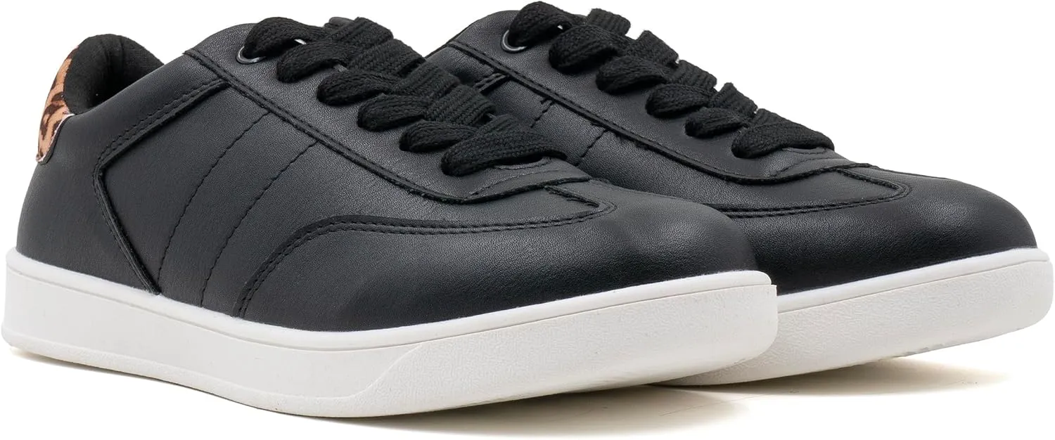 Women's Lace Up Trendy Sneaker Classic Fashion Low Top Walking Shoes
