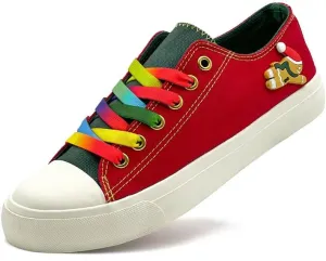 Women’s Men’s Canvas Sneakers Low Top Shoes for Women Men Classic Lace Up Canvas Sneakers Fashion Walking Running Sneakers Casual Tennis Shoes Lightweight Comfortable