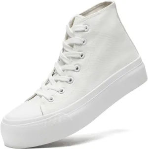 Womens Platform Canvas Sneakers Mens High Top Classic Canvas Shoes Unisex Casual Tennis Comfortable Fashion Sneakers Lace-Up