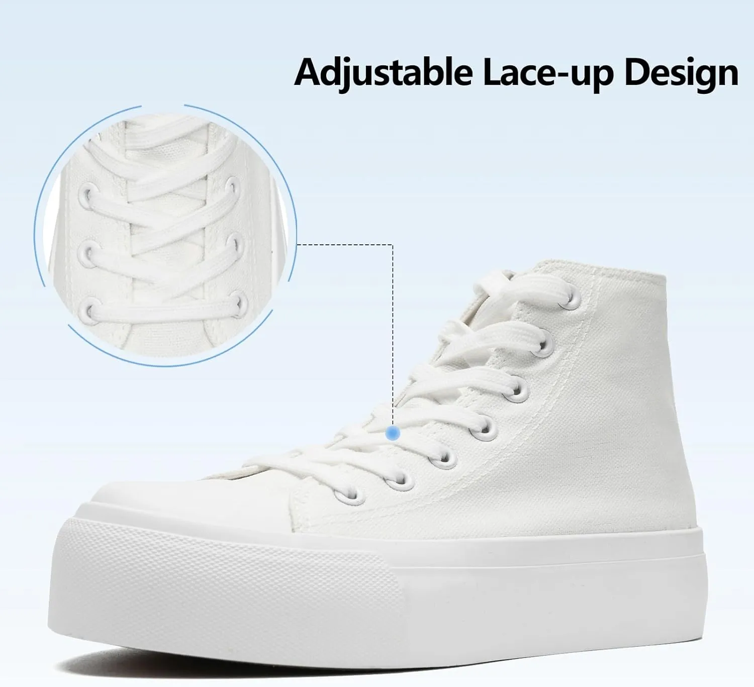 Womens Platform Canvas Sneakers Mens High Top Classic Canvas Shoes Unisex Casual Tennis Comfortable Fashion Sneakers Lace-Up