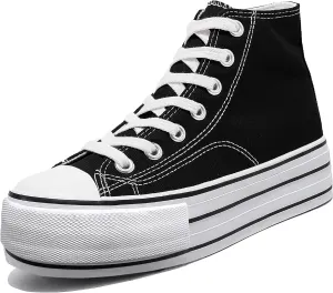 Women's Platform Sneakers 4cm Height Increase, Classic Canvas Platform Low Top Sneakers for Women and Teen Girls, Multiple Colors Fashion Trendy Cute Shoes