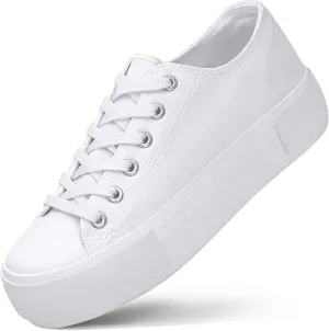 Women's Platform Sneakers 4cm Height Increase, Classic Canvas Platform Low Top Sneakers for Women and Teen Girls, Multiple Colors Fashion Trendy Cute Shoes