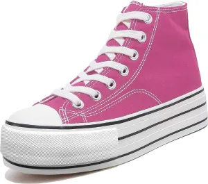 Women's Platform Sneakers 4cm Height Increase, Classic Canvas Platform Low Top Sneakers for Women and Teen Girls, Multiple Colors Fashion Trendy Cute Shoes
