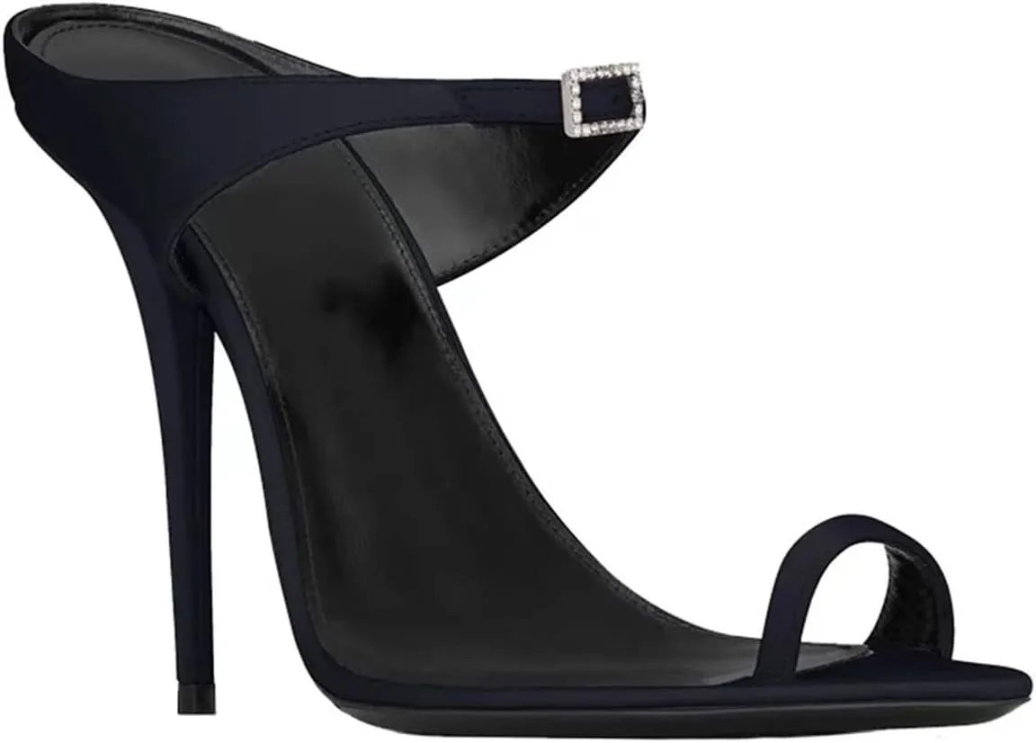 Women's Rhinestone Slide Sandals, Air Slingback Strappy Elegant Heels