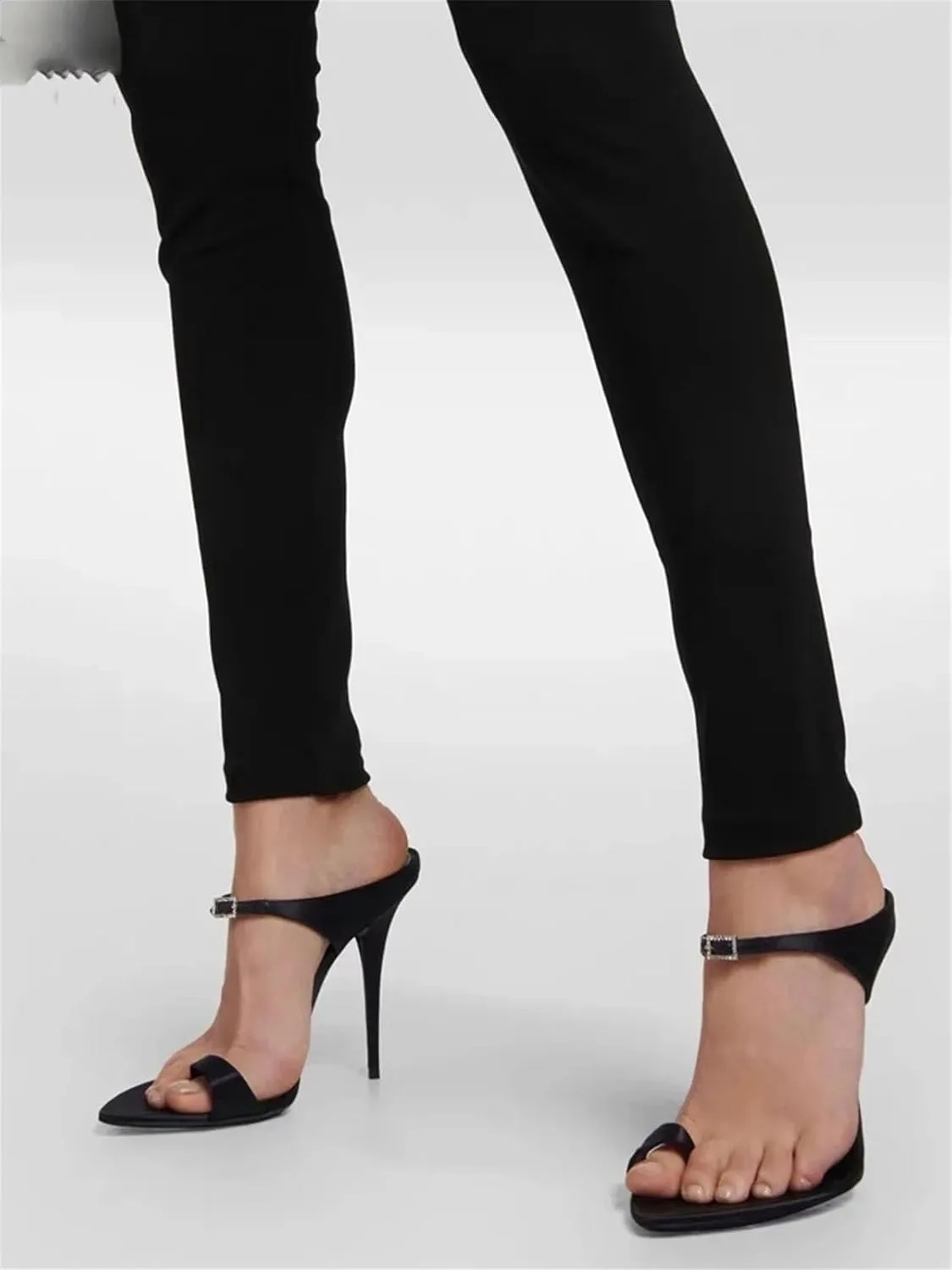 Women's Rhinestone Slide Sandals, Air Slingback Strappy Elegant Heels