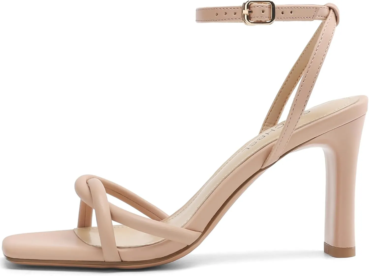 Womens Sandals Square Open Toe Strappy Heels for Women Dressy Chunky High Heels Ankle Buckle Heeled Sandals for Women Comfort Wedding Prom Party Shoes