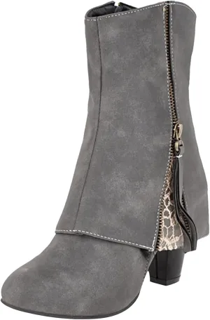 Womens Snake Skin Cowboy Boots Ladies Autumn And Winter Fashion Handsome Retro Embroidery Lambskin Boots Women