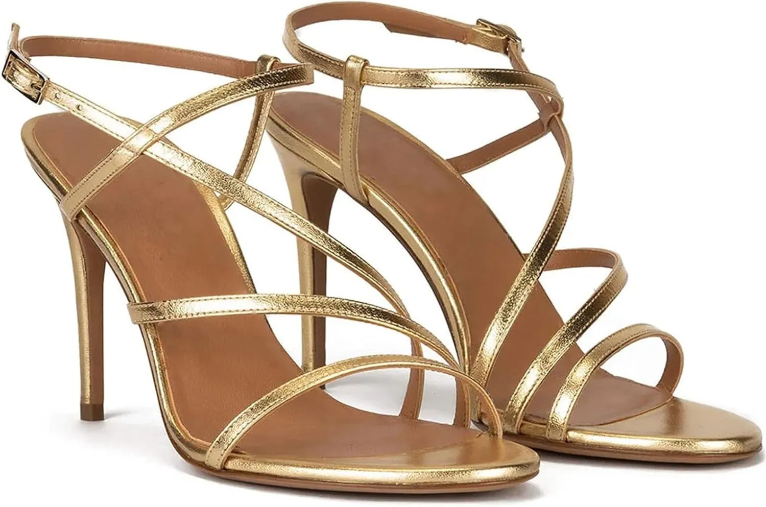 Women's Strappy Peep Toe Sandals, Spring-Summer Wedding Stilettos