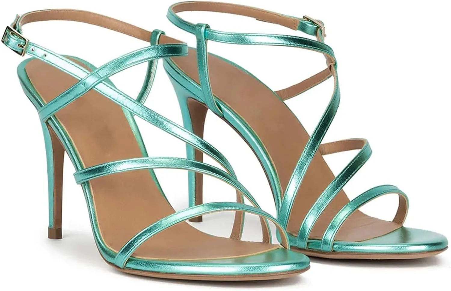 Women's Strappy Peep Toe Sandals, Spring-Summer Wedding Stilettos