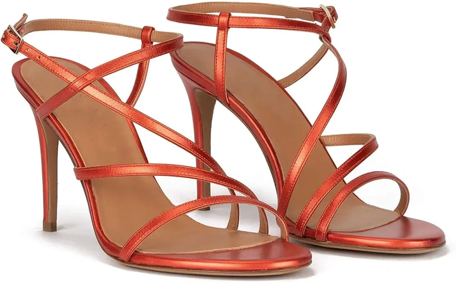 Women's Strappy Peep Toe Sandals, Spring-Summer Wedding Stilettos