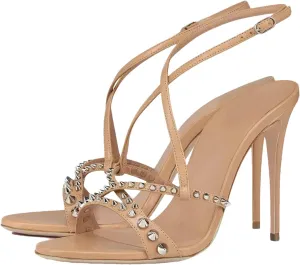 Women's Studded Strap Stilettos, Ceremony Wedding Party High Heels