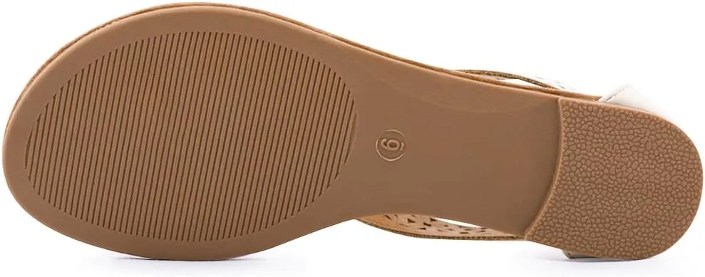 Women's Thong Flat Sandals T-Strap Sandals Ankle Strap Strappy Sandals Summers Sandals