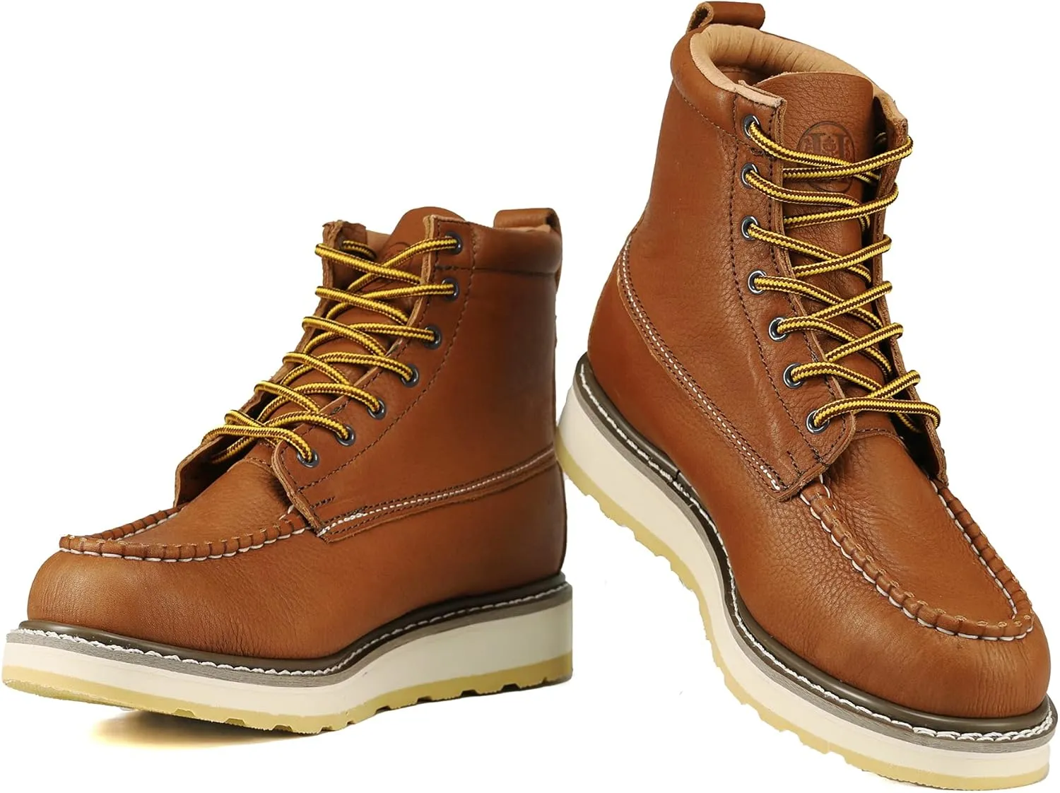 Work Boots for Men, 6" & 8" SureTrack Soft Toe Slip Resistant Moc Toe Mens Work Boots 84994/86994