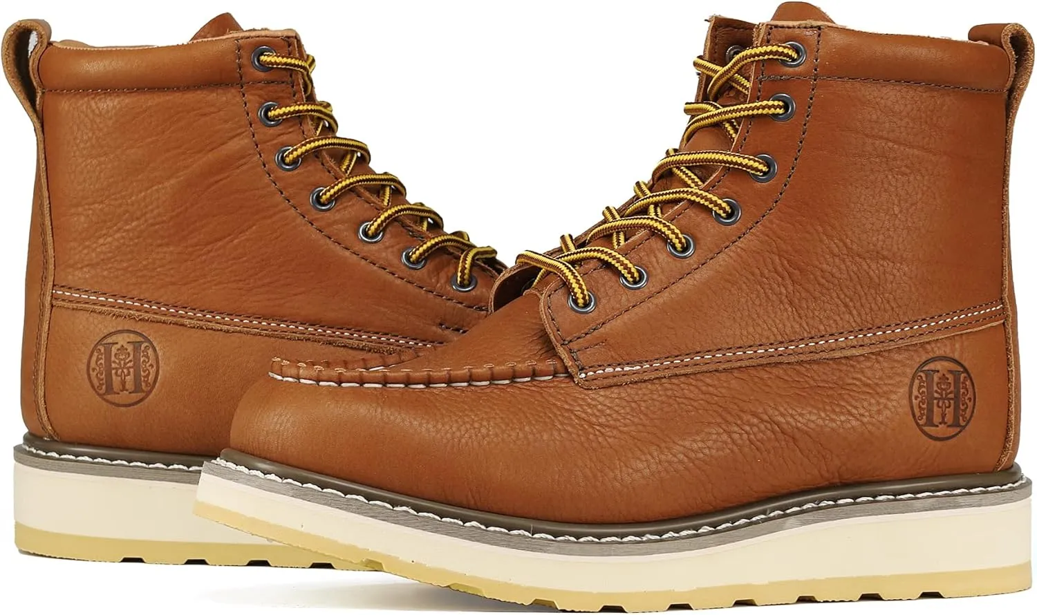 Work Boots for Men, 6" & 8" SureTrack Soft Toe Slip Resistant Moc Toe Mens Work Boots 84994/86994