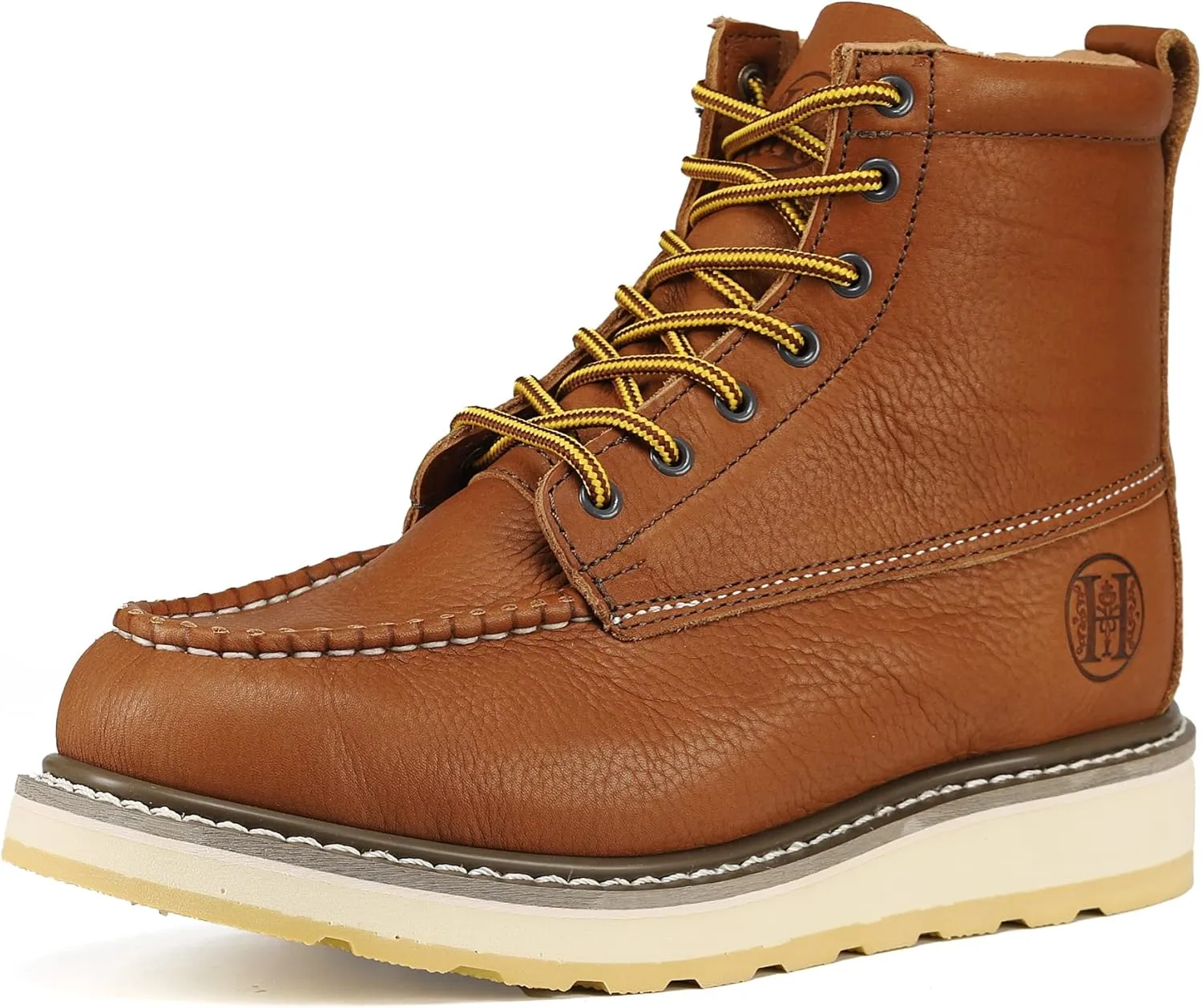 Work Boots for Men, 6" & 8" SureTrack Soft Toe Slip Resistant Moc Toe Mens Work Boots 84994/86994