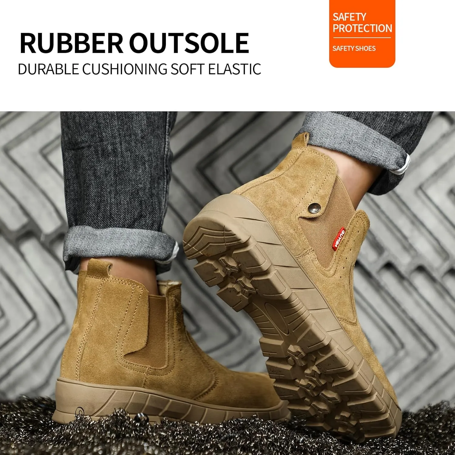 Work Boots for Men Slip On Welding Boots for Men Indestructible Steel Toe Boots Men's Steel Toe Shoes Fireproof Safety Toe Shoes Construction Boots for Welder Men's Work Shoes.