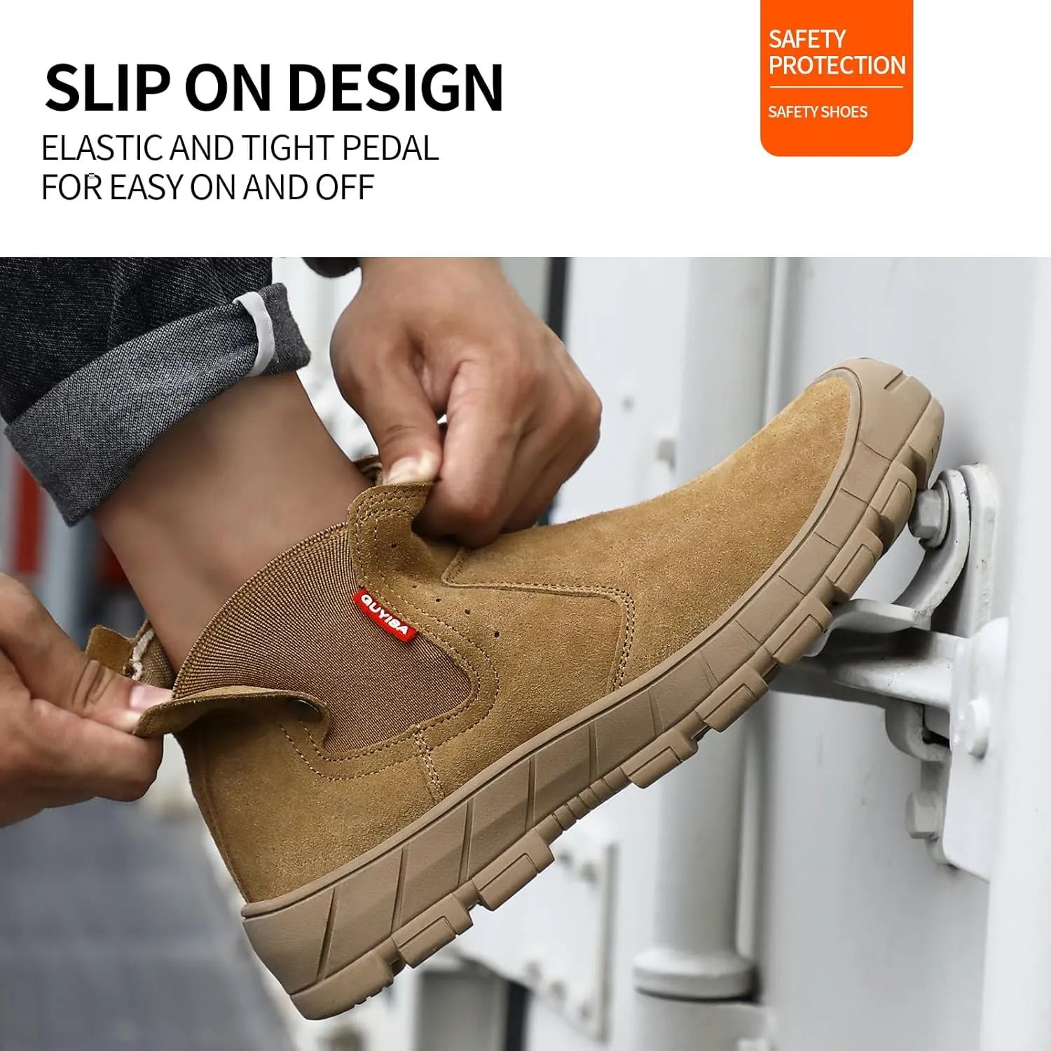 Work Boots for Men Slip On Welding Boots for Men Indestructible Steel Toe Boots Men's Steel Toe Shoes Fireproof Safety Toe Shoes Construction Boots for Welder Men's Work Shoes.