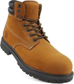 Work Boots For Men Steel/Soft Toe Non Slip Rubber Sole Resistant Utility Oil Mens Industrial Construction Boots