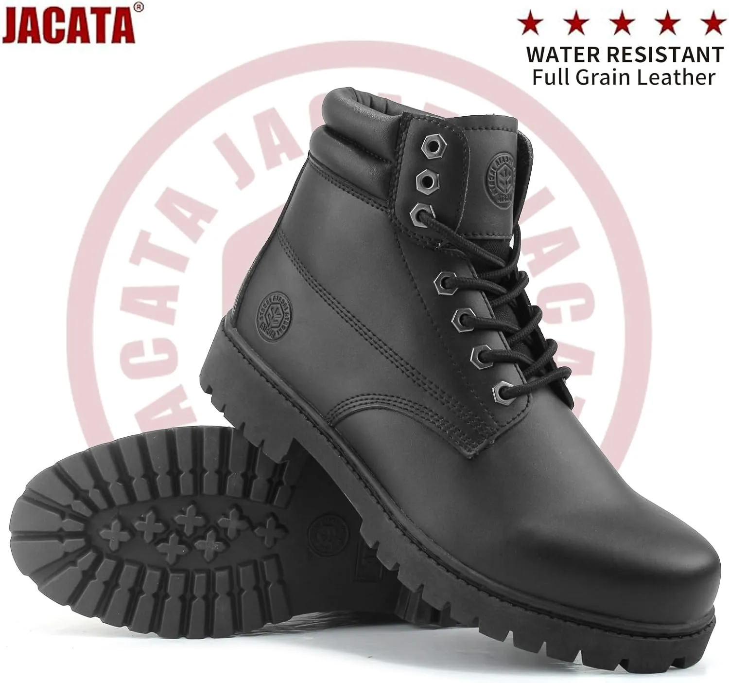Work Boots For Men Steel/Soft Toe Non Slip Rubber Sole Resistant Utility Oil Mens Industrial Construction Boots