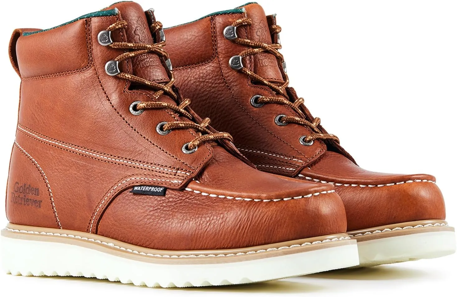 Work Boots for men Waterproof Comfortable 6" Full Grain Tumbled Leather Goodyear Welt Slip and Oil-Resistant STEEL/SOFT Toe Construction Boots G6192D_G6158ST_G6282D_G6258ST