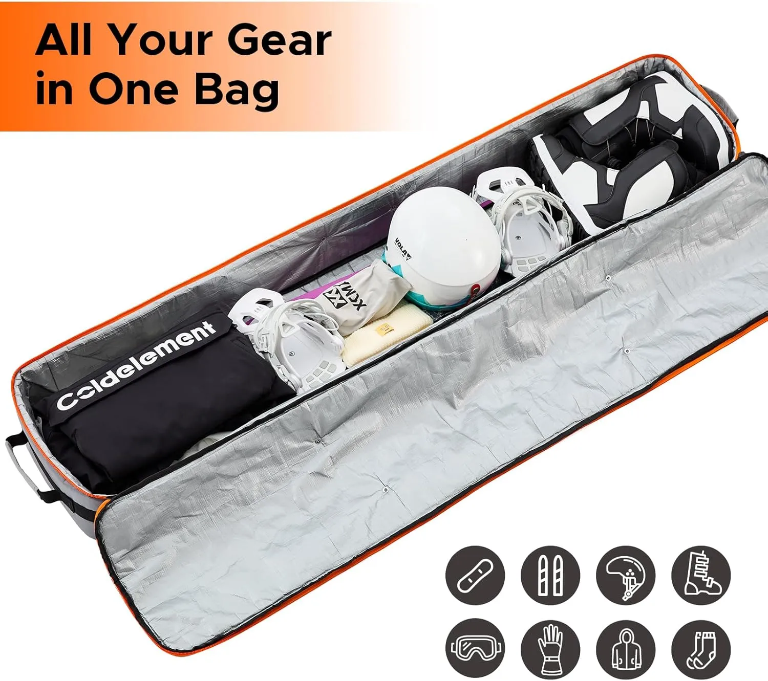 XCMAN Snowboard Bag For Air Travel - Fully Padded Ski Bag Waterproof Snowboarding Bag for Travel Snowboard Boots