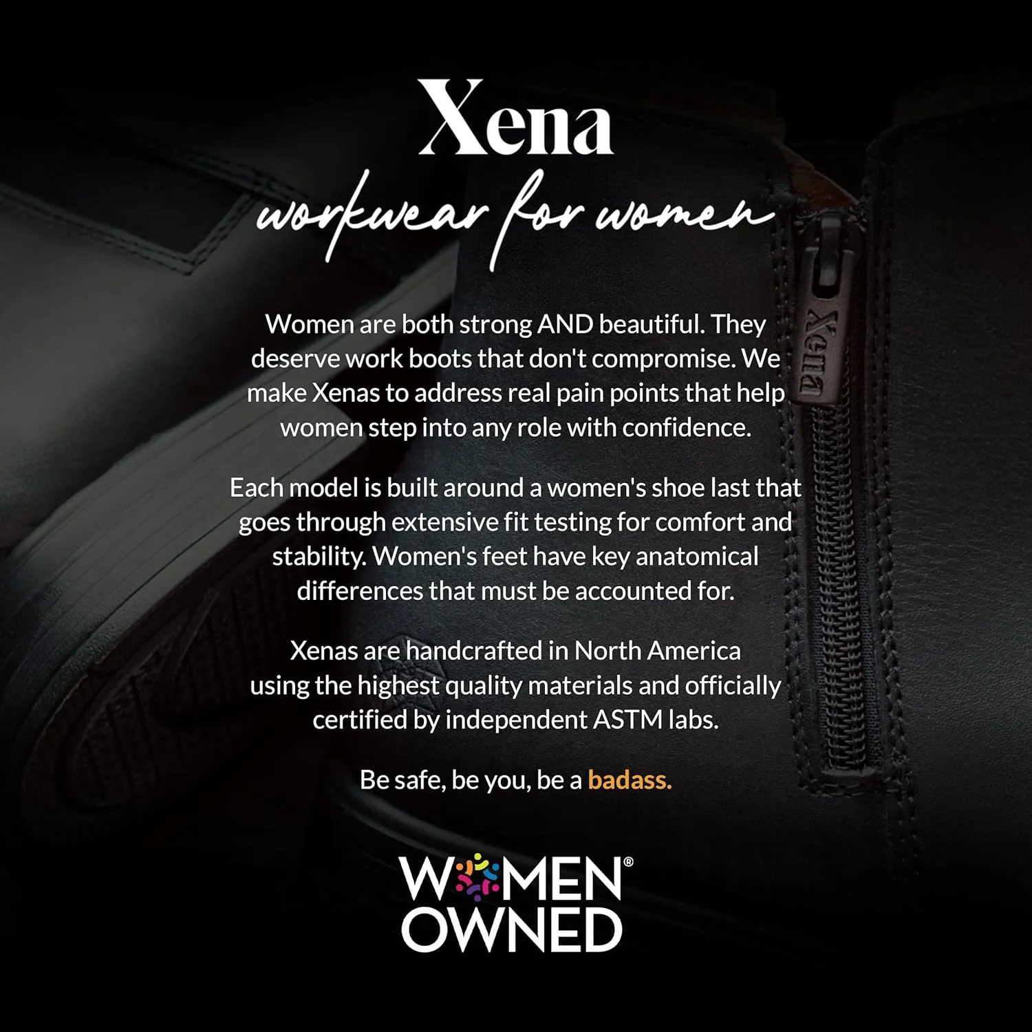 XENA Omega Women’s Safety Steel Toe Work Boots, Stylish Leather, Lightweight, Breathable, Comfortable, Slip Resistant, Side Zipper, ASTM F2413-18 Certified, OSHA Compliant, EH Rated