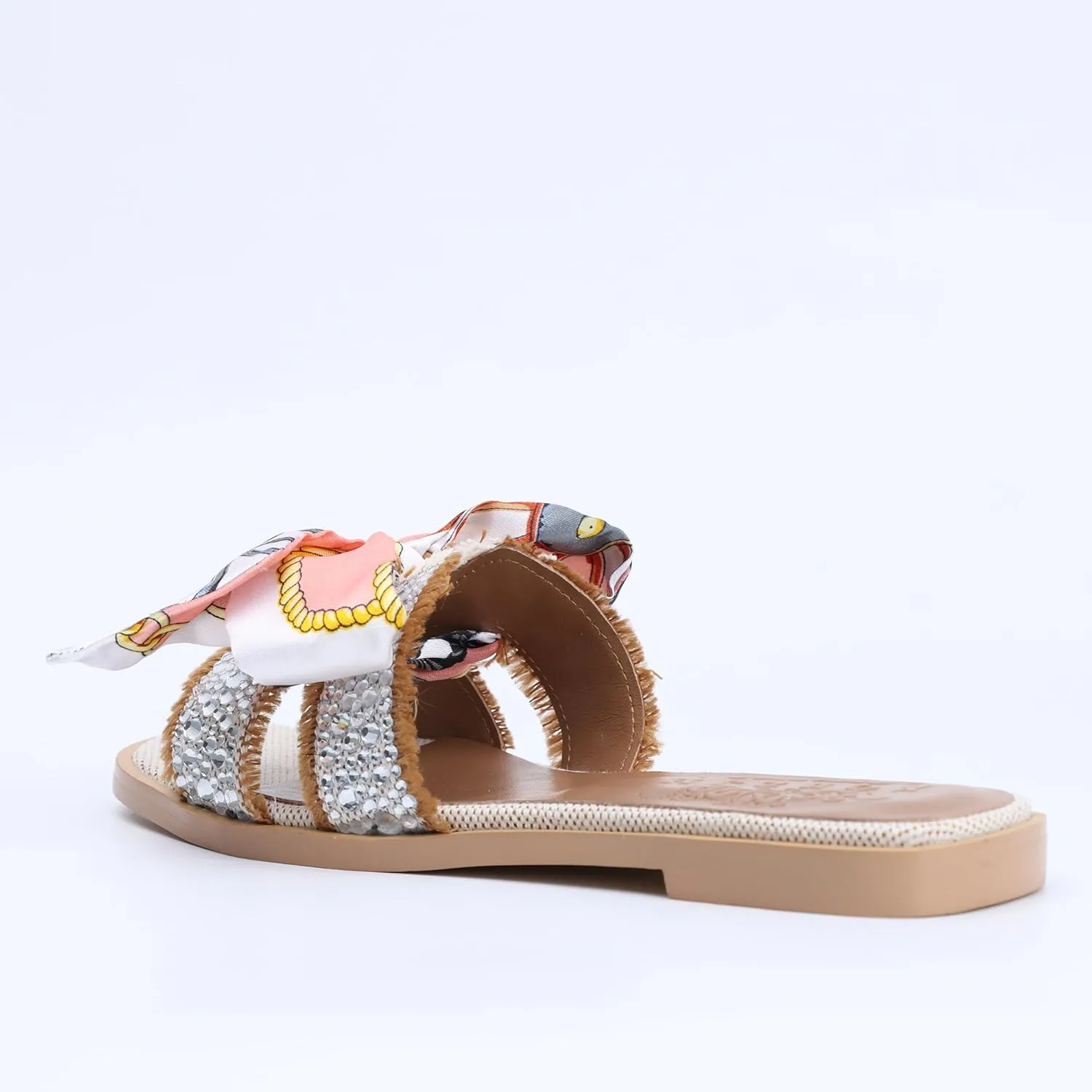 XOBZJH Evening Dress Shoes Rhinestone H-Brand Black Flat Sandals for Women 2025,Designer Luxury Crystals Slides Sandals for Wedding Party Slippers Footwear