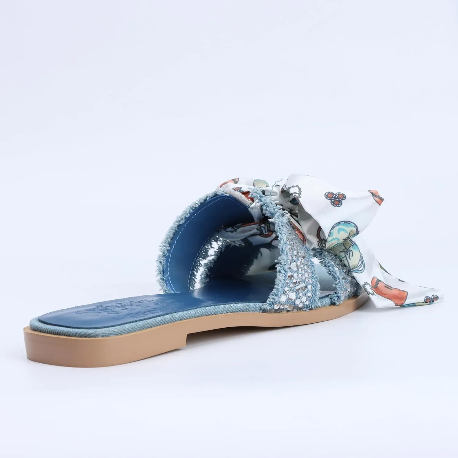 XOBZJH Evening Dress Shoes Rhinestone H-Brand Black Flat Sandals for Women 2025,Designer Luxury Crystals Slides Sandals for Wedding Party Slippers Footwear