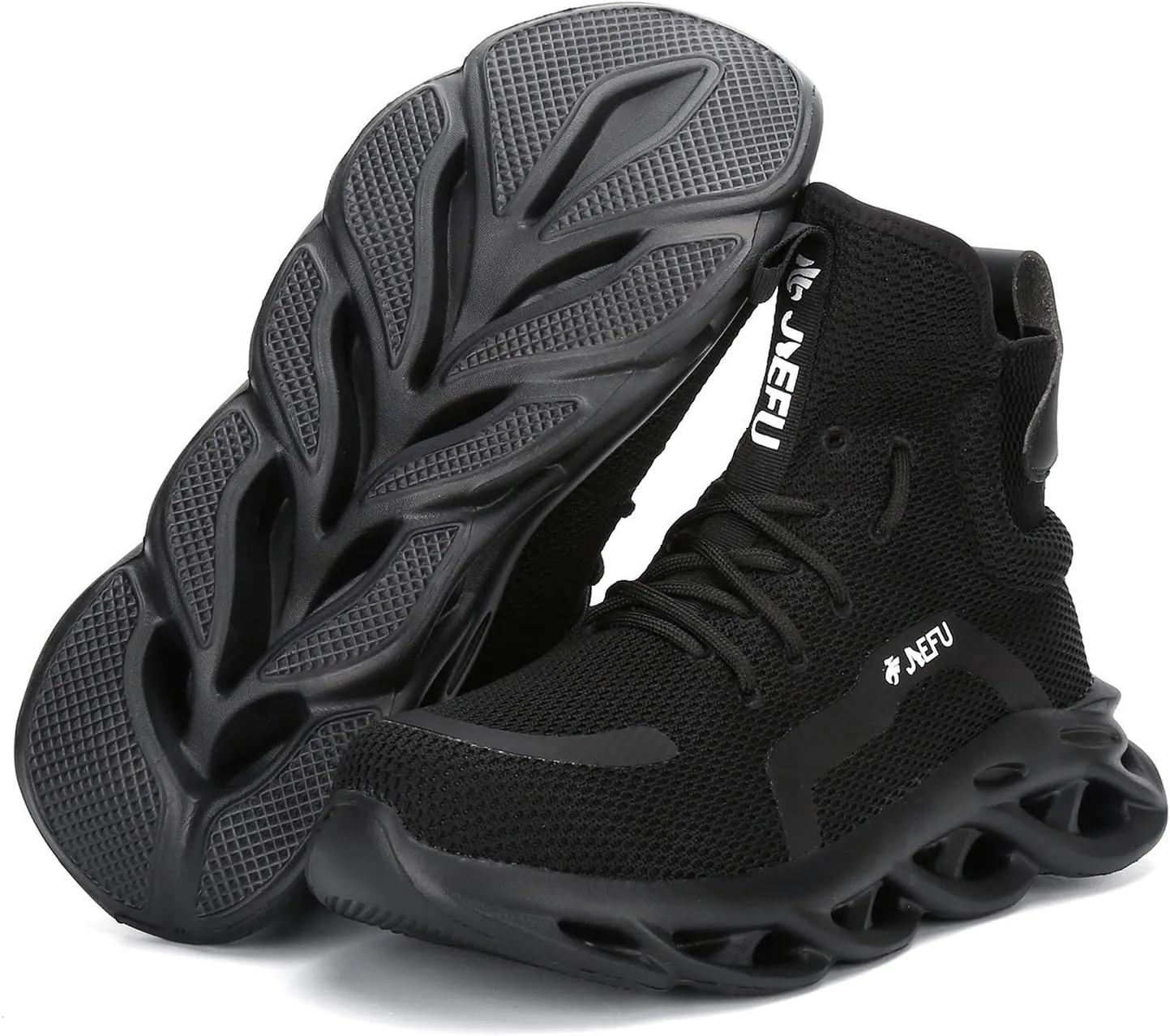 XUNRUO Work Safety Boots for Men and Women Steel Toe Lightweight Breathable Pull on Construction Boots