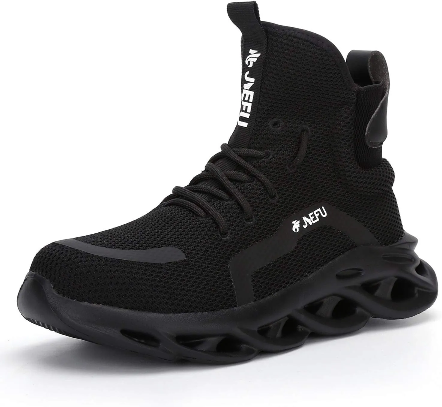 XUNRUO Work Safety Boots for Men and Women Steel Toe Lightweight Breathable Pull on Construction Boots