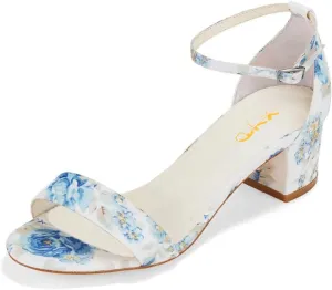XYD Women Open Toe Low Heel Chunky Block Sandals Buckled Ankle Strap Pumps Shoes for Wedding Dress Evening