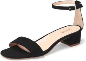 XYD Women Open Toe Low Heel Chunky Block Sandals Buckled Ankle Strap Pumps Shoes for Wedding Dress Evening