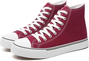 yageyan Men’s High Top Canvas Sneakers Fashion Lace up Walking Shoes Casual Classic