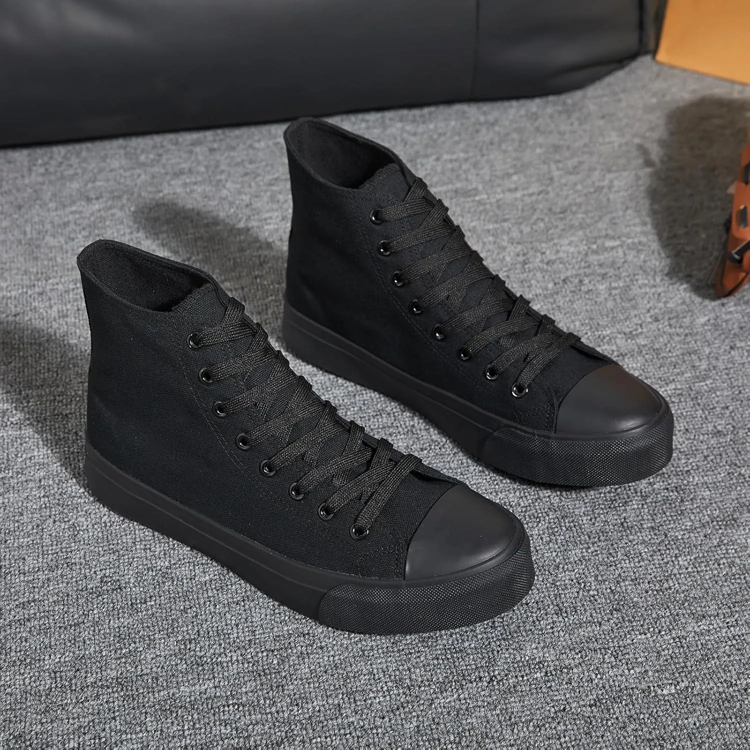 yageyan Men’s High Top Canvas Sneakers Fashion Lace up Walking Shoes Casual Classic