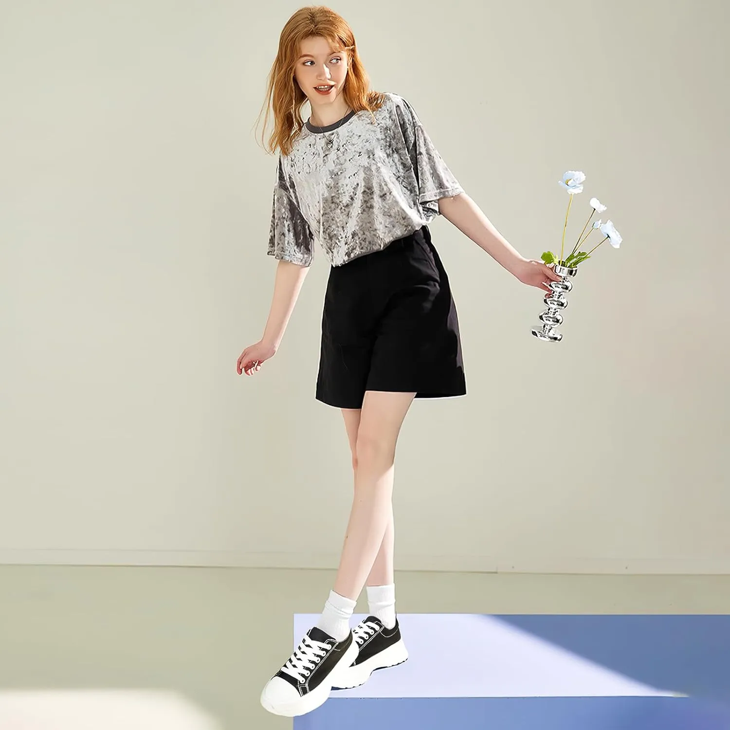 yageyan Platform Sneakers for Women Black Sneakers Canvas Shoes for Women White Tennis Shoes Classic Casual Comfortable