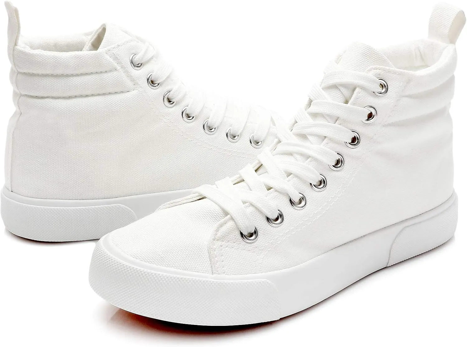 yageyan Womens High Top Canvas Sneakers Fashion Classic Shoes Comfortable White and Black Walking Shoes