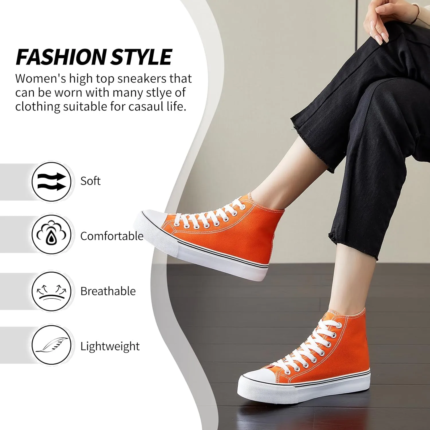 yageyan Womens High Top Canvas Sneakers Lace up Fashion Shoes for Women Casual Classic
