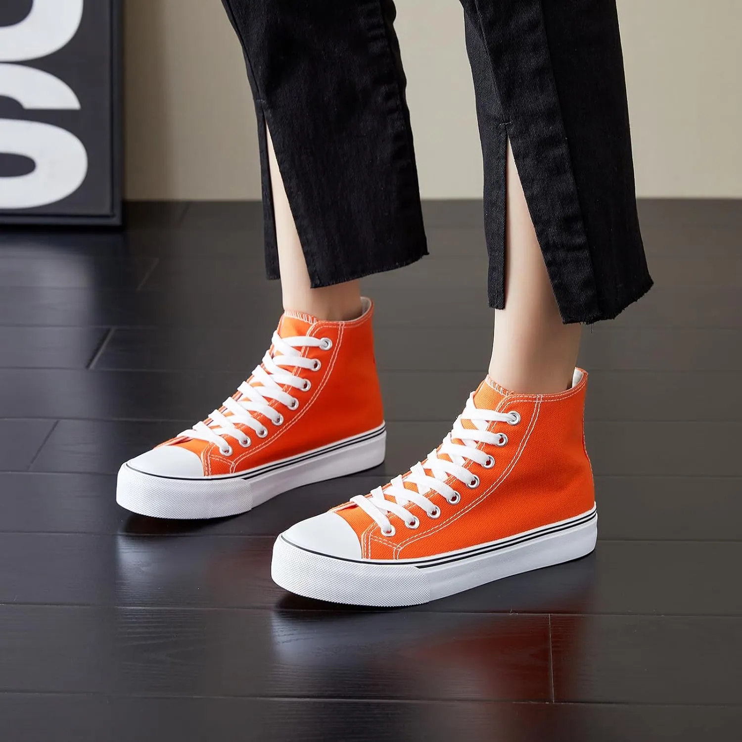 yageyan Womens High Top Canvas Sneakers Lace up Fashion Shoes for Women Casual Classic