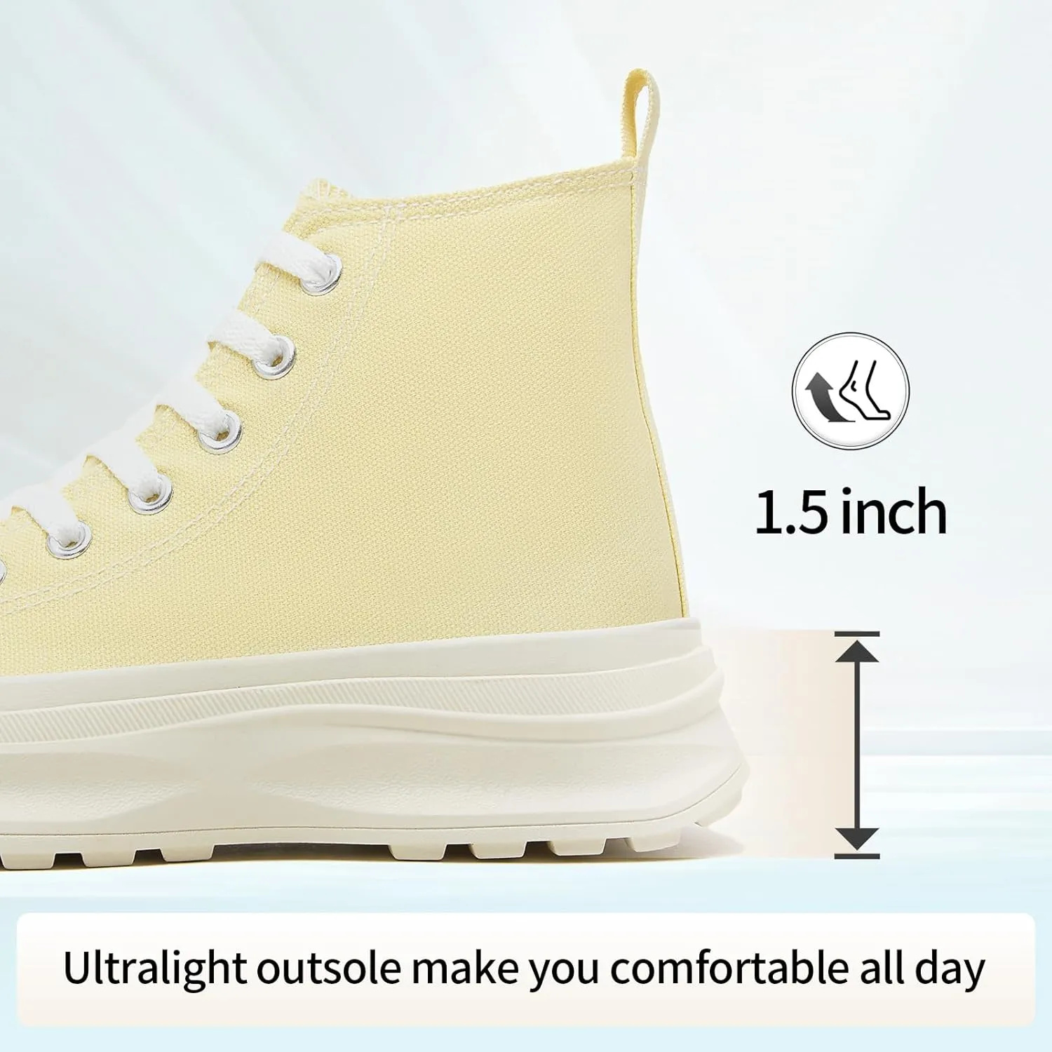 Yageyan Womens High Top Sneakers - Platform Shoes, Canvas, Tennis, Classic, Casual, Comfortable