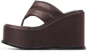 YDN Women Dressy Platform Mules Round Open Toe Slip On Sandals Wide Strap Flip Flop Slippers Wedge High Heels Shoes Party Daily Size 4-15 US