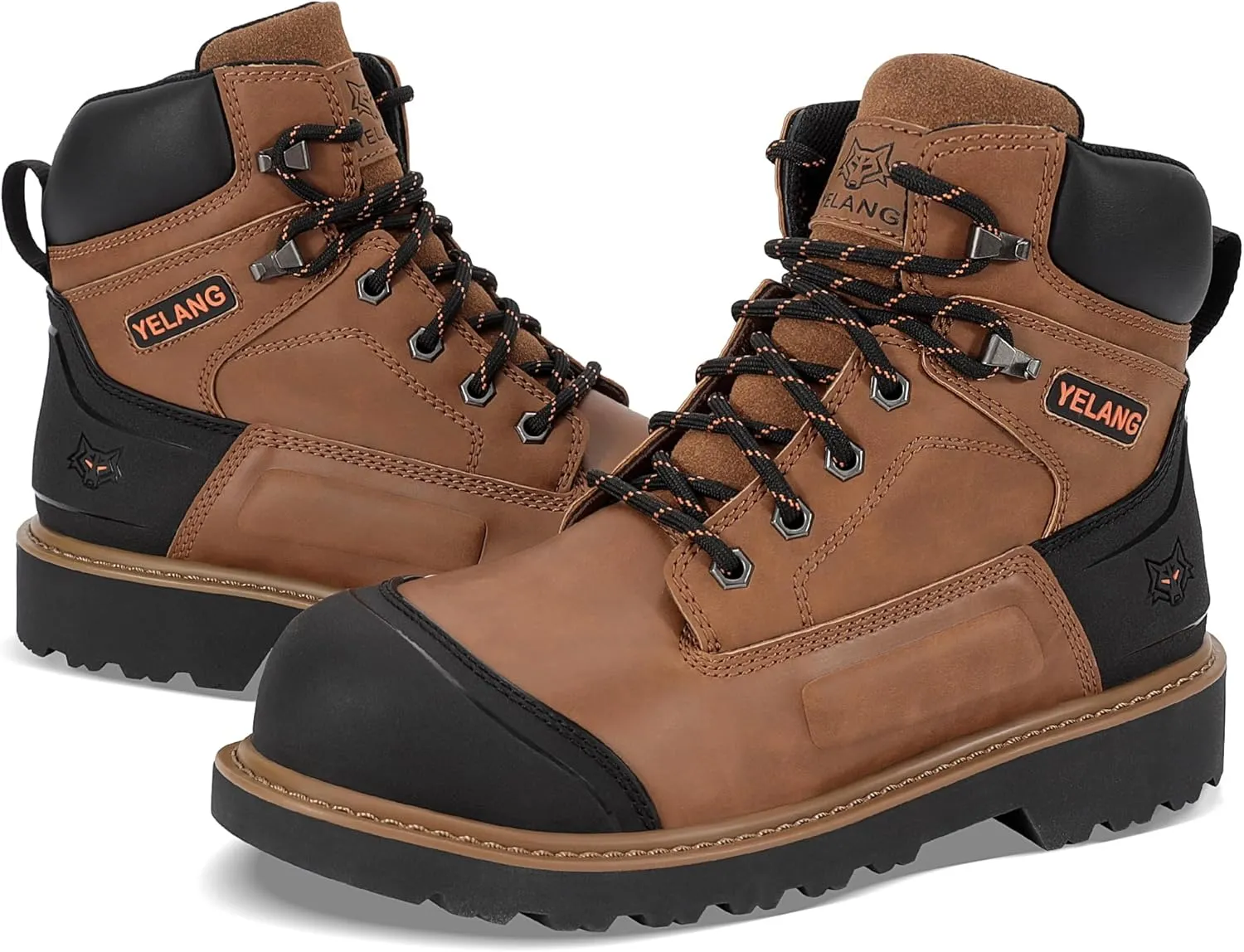 Yelang Men's Steel Toe Safety Work Boot Slip Resistant Puncture Utility Shoes 6 Inch For Industrial Construction Outdoor botas de trabajo para hombre