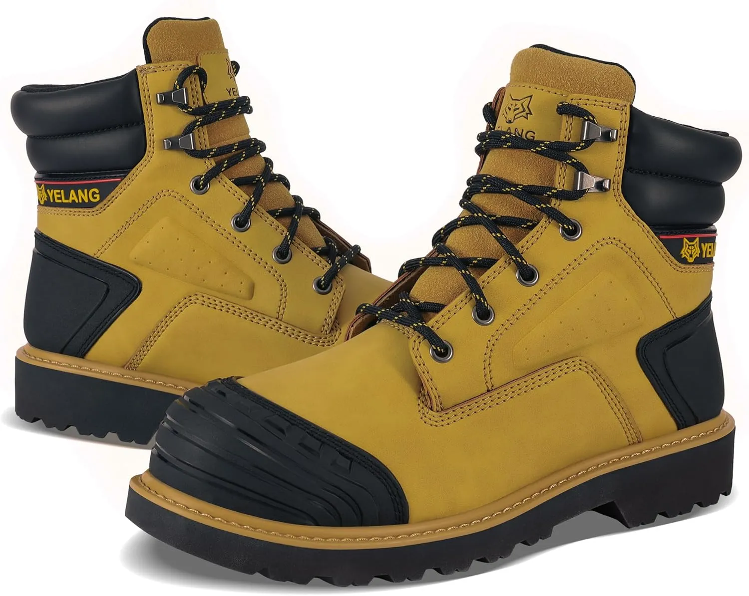 Yelang Men's Steel Toe Safety Work Boot Slip Resistant Puncture Utility Shoes 6 Inch For Industrial Construction Outdoor botas de trabajo para hombre